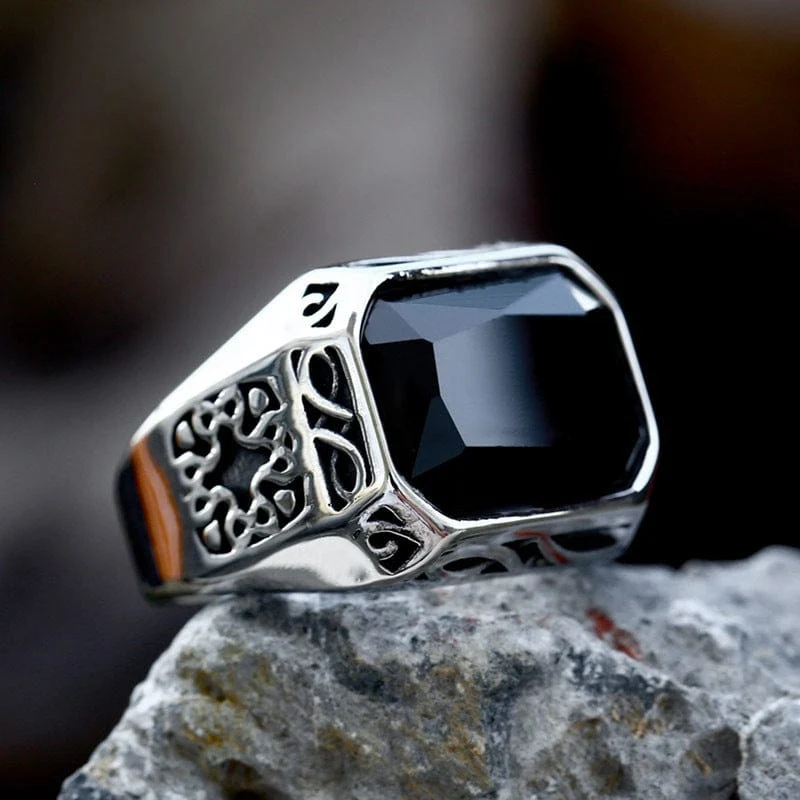 Punk Gemmy Carving Ring för män