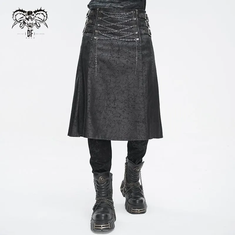 Gothic Chain Kjol med flera spänne för män