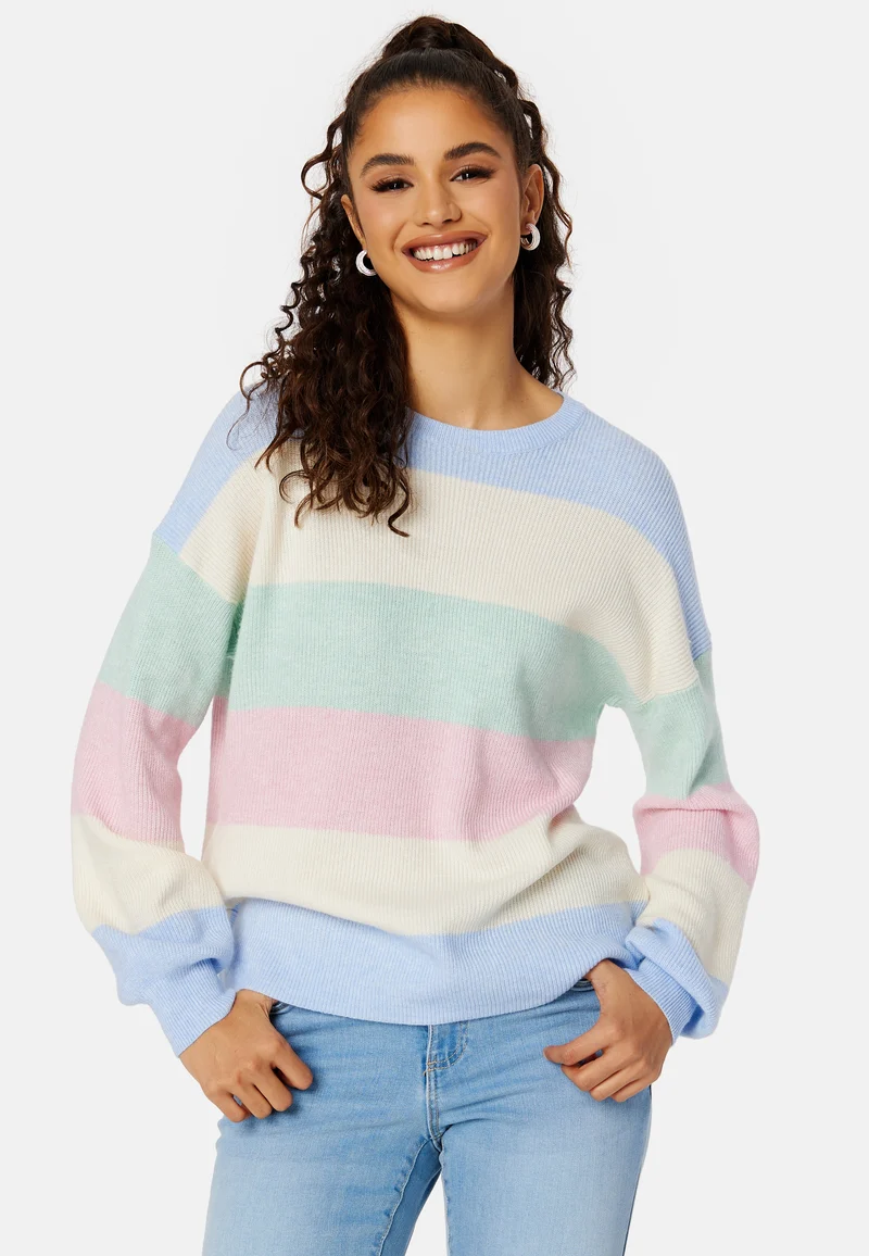 Atia L/S Stripe Pullover Knt