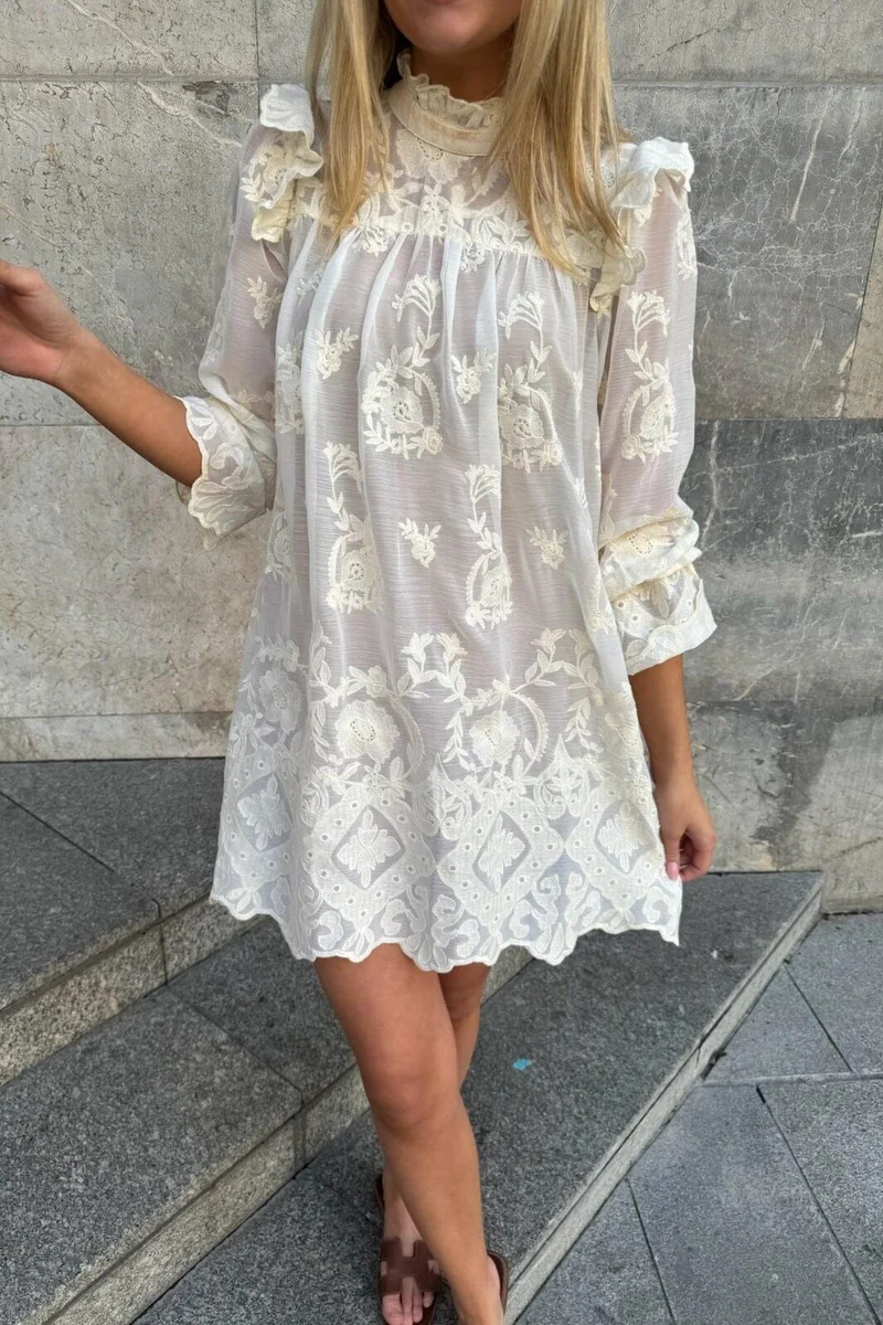BYIC - Ellinoric Lace Dress - vw Vintage White