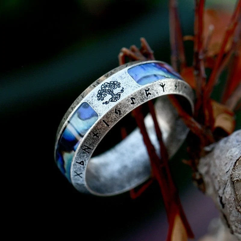 Mäns Punk Life Tree Letter Ring