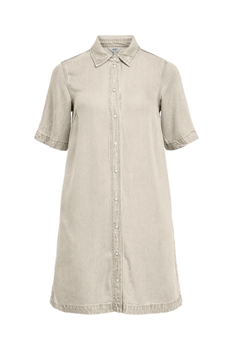 Object - Objframe 2/4 Re Denim Dress - 4991766 Birch