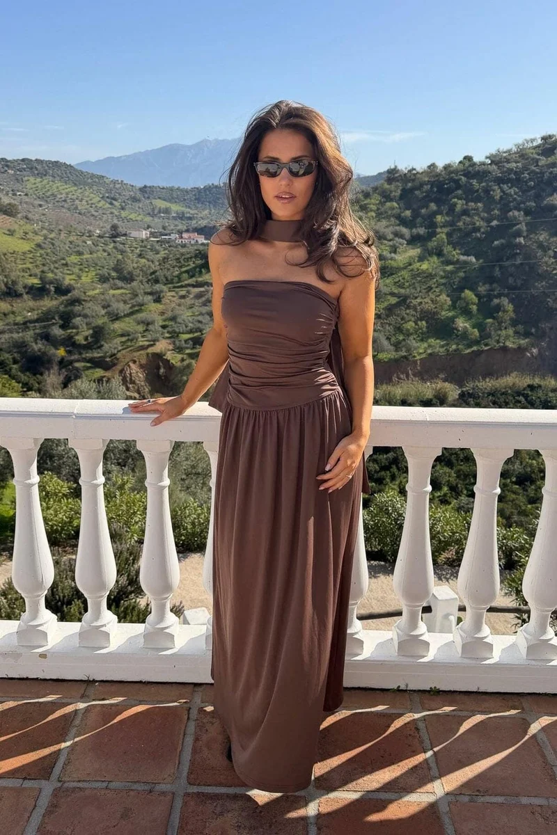 BYIC - Astridic Long Dress A25125 - Dark Brown