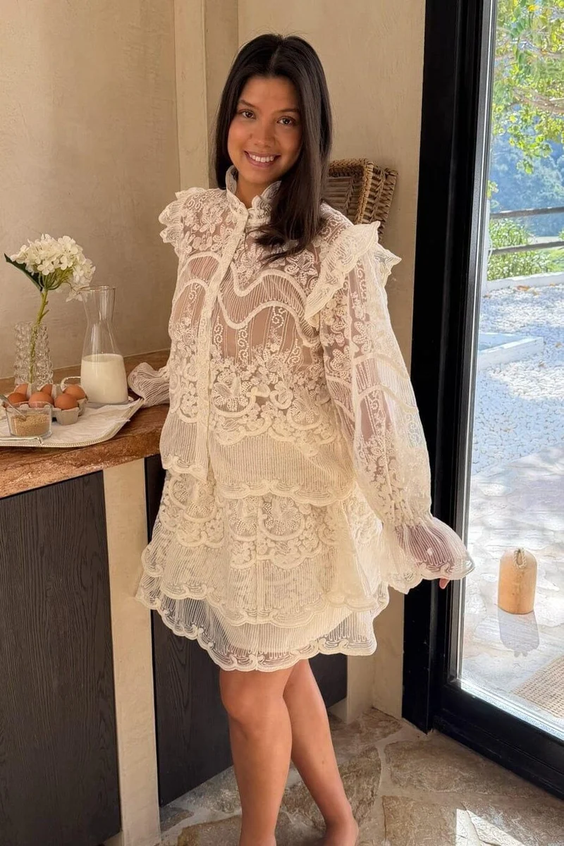 BYIC - Ellinoraic Lace Mini Skirt 2626 - Off White