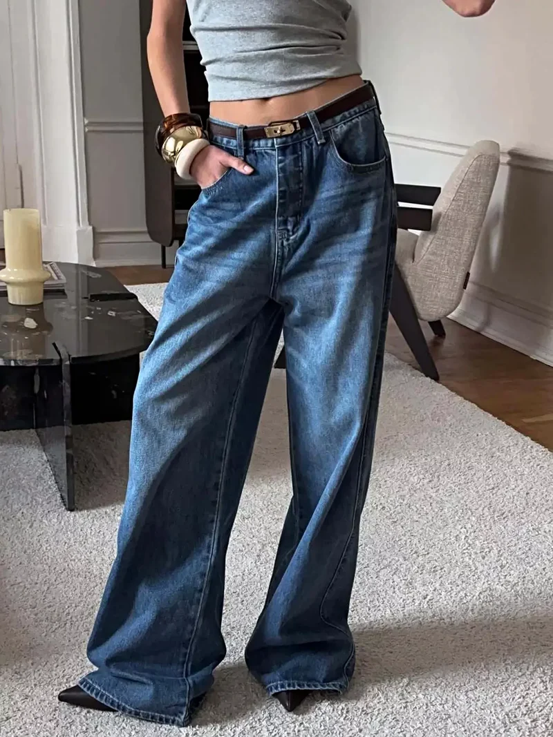 Eleganta vida jeans med fickdesign, 95 % rayon, ingen stretch - perfekt passform