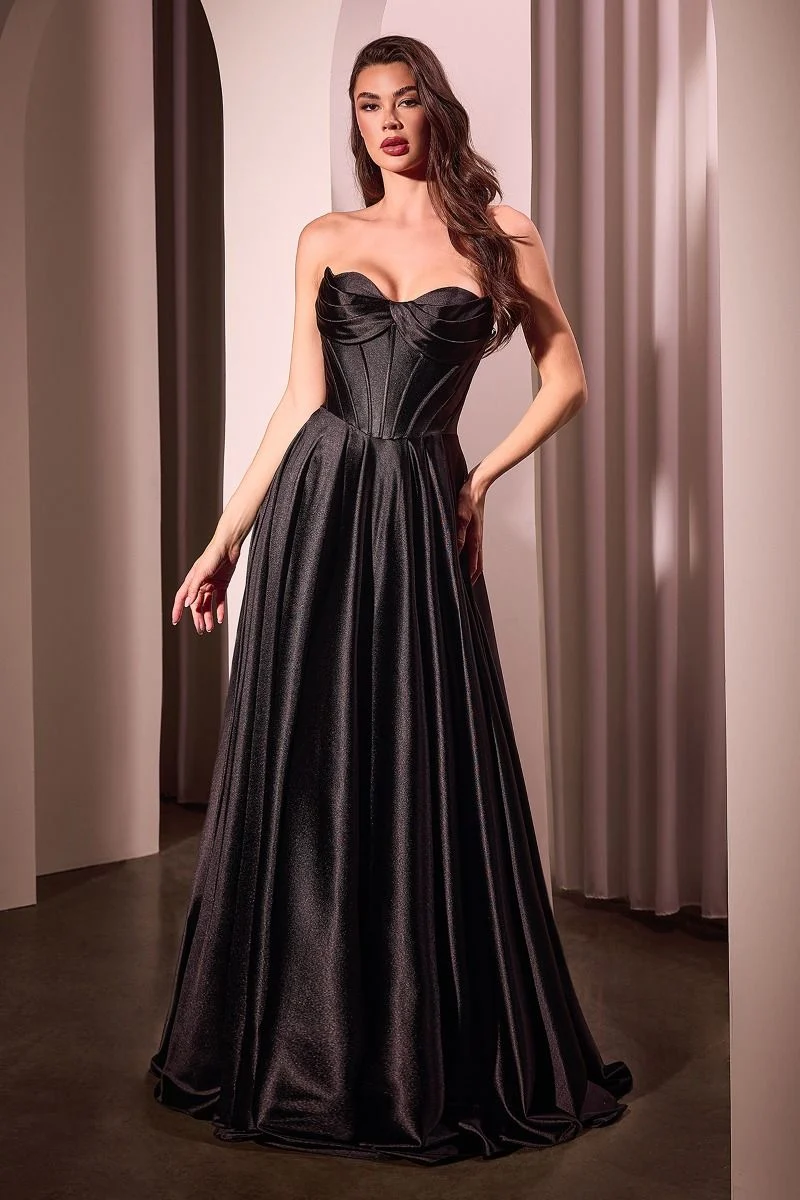 Axelbandslös Satin A-Line Gown By Ladivine CD378 - Kvinnor Aftonklänning - Speciellt tillfälle/kurvor