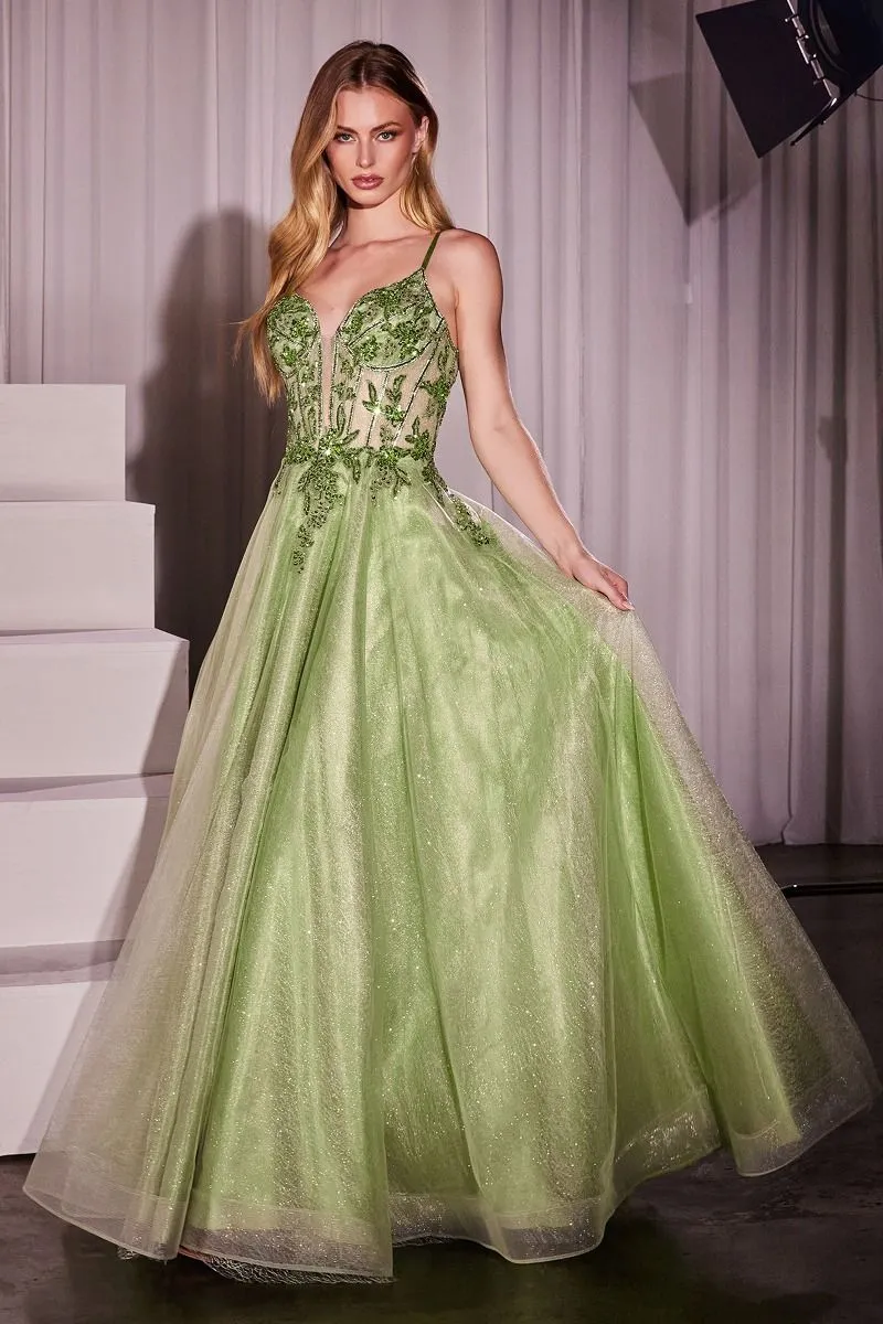 Layered Tylle A-Line Utsmyckad Bodice Klänning från Cinderella Divine CC0881 - Speciellt tillfälle