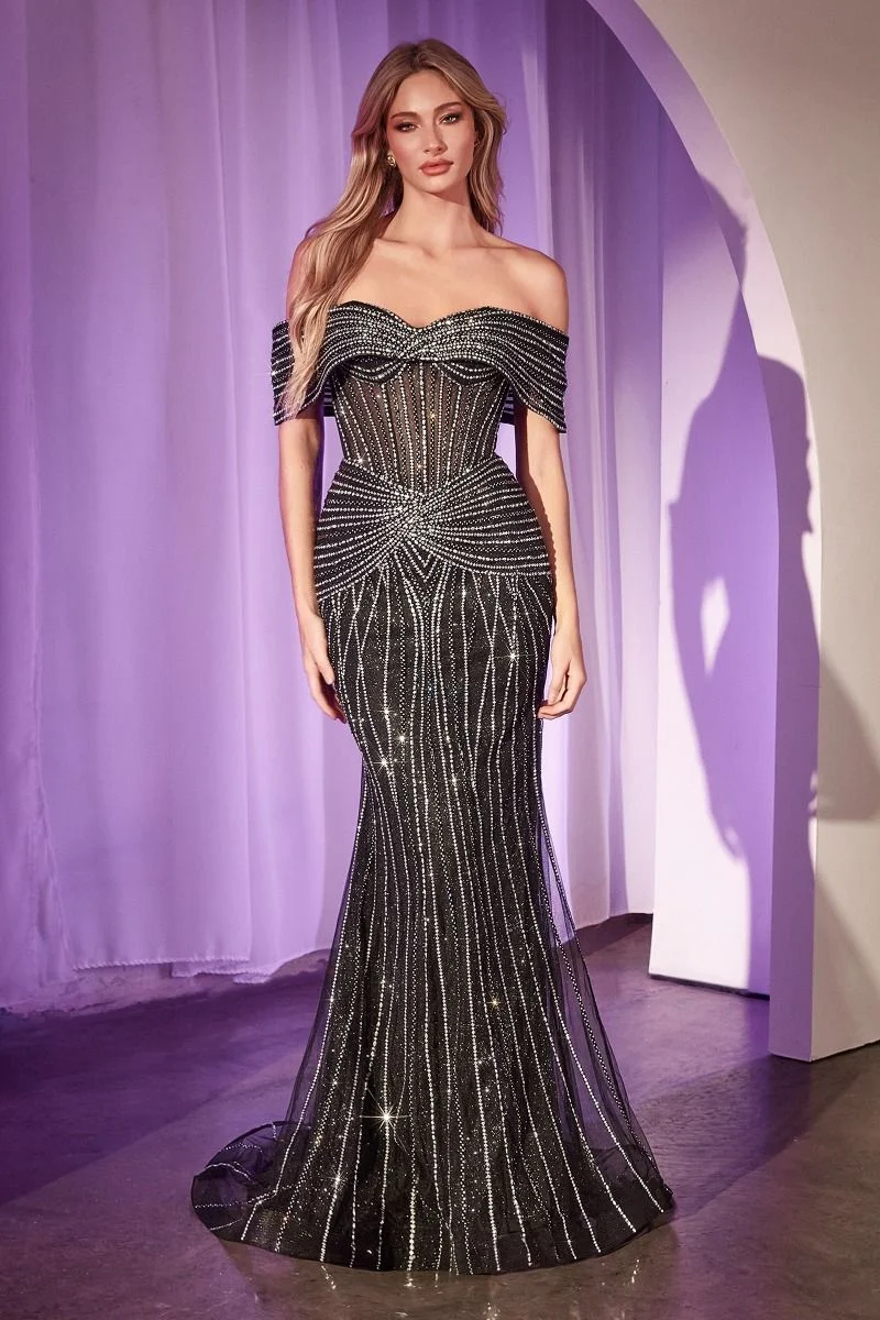 Utsmyckad Strapless/Off the Shoulder Sweetheart Neckline Gown By Ladivine CD785 - Kvinnor Aftonklänning - Speciellt tillfälle/kurvor