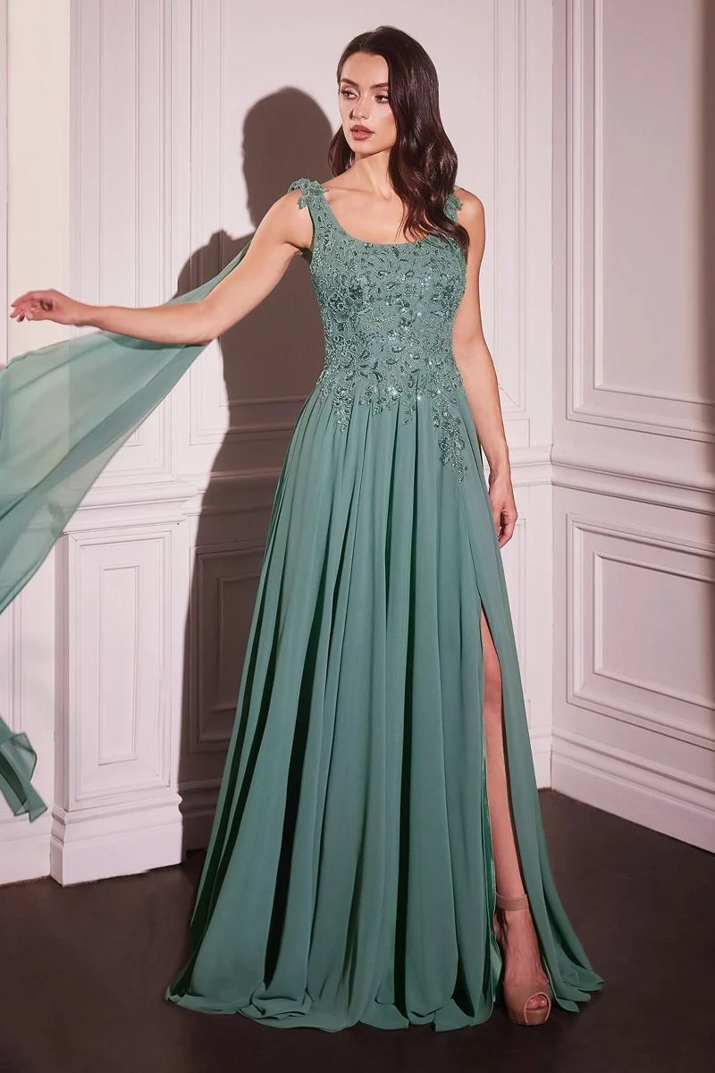 Chiffong Scoop Neckline A-Line Gown By Ladivine CDS509 - Kvinnor Aftonklänning - Speciellt tillfälle