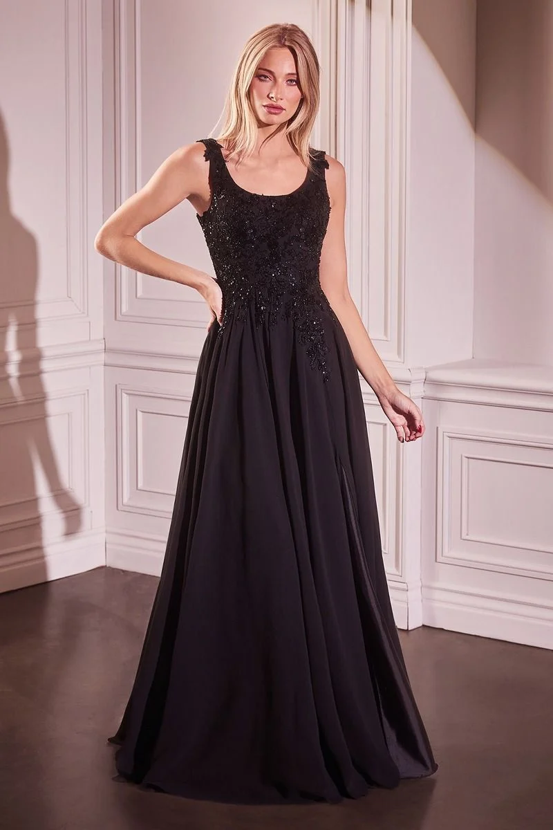 Chiffong Scoop Neckline A-line klänning från Cinderella Divine CDS503 - Speciellt tillfälle/kurvor