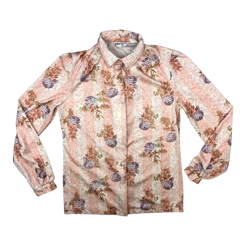 Vintage Pink and White Floral Blouse 10