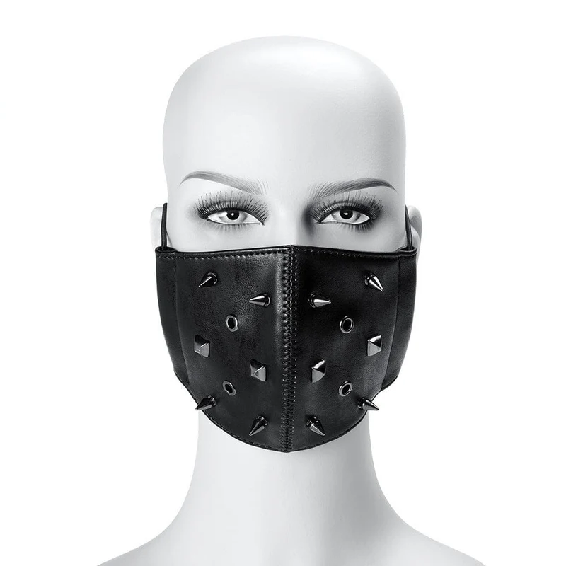 Unisex Steampunk Rivets konstlädermask