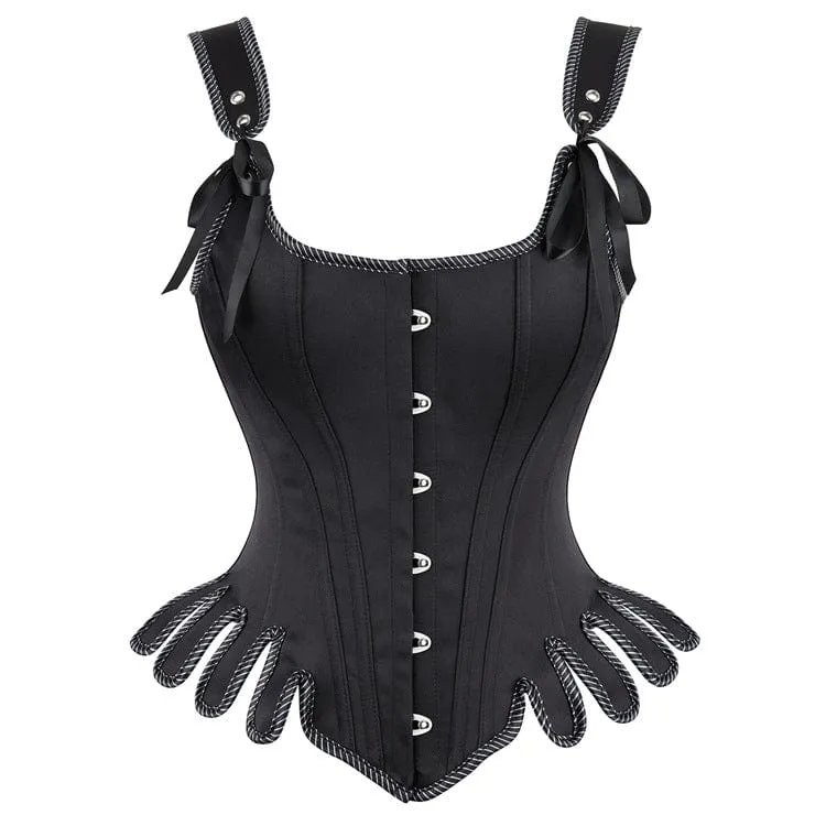 Kvinnors Grunge Strappy Solid Color Oregelbunden Overbust Corset