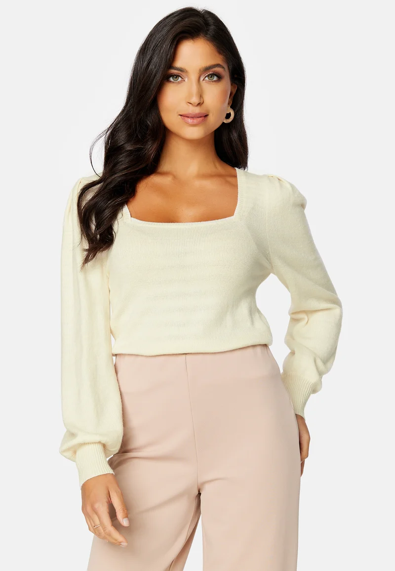 Lesly L/S Square Puff Knit
