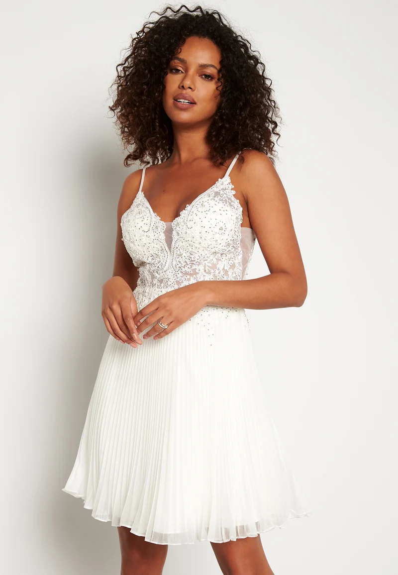 Glitter Plisse Dress