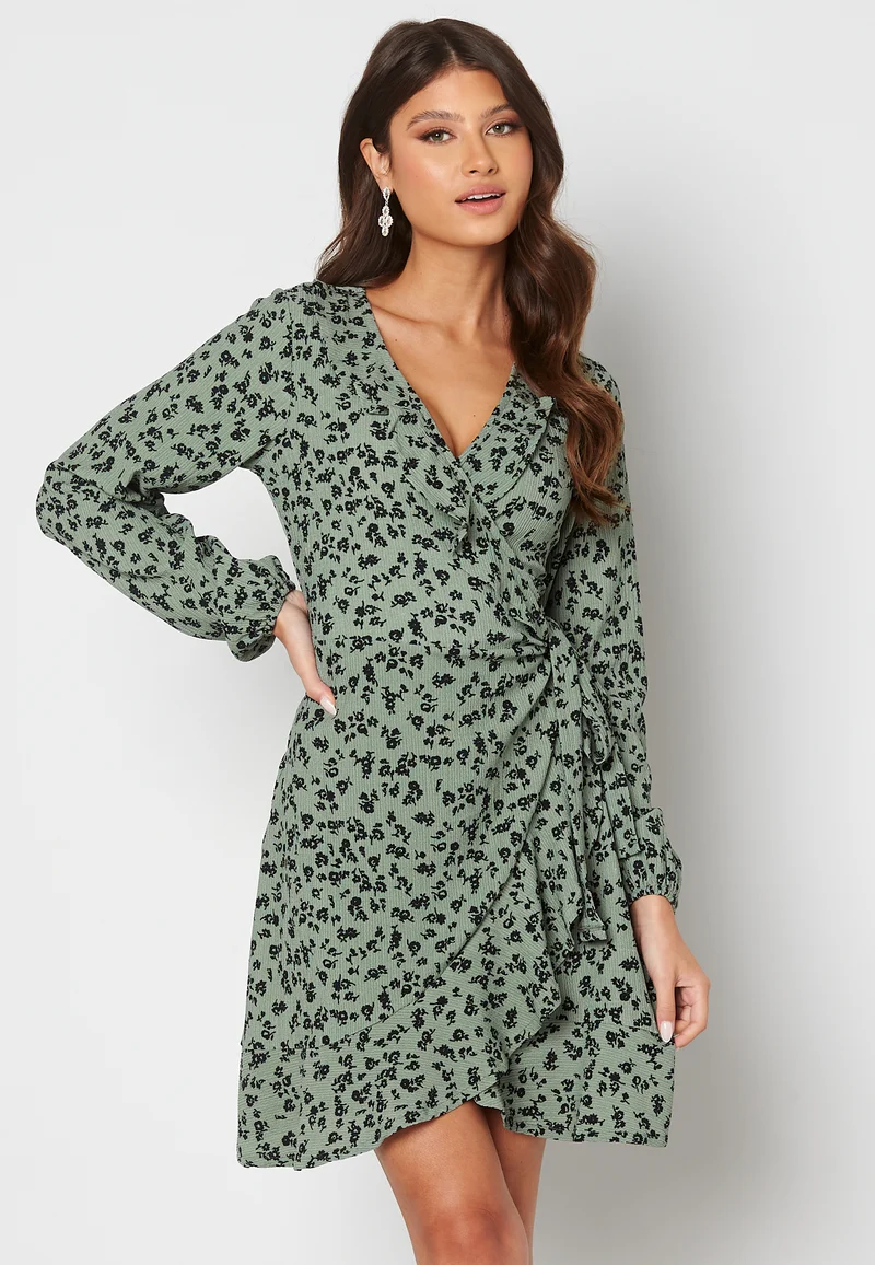 Miriam flounce wrap dress