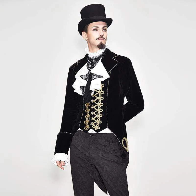 Vintage Goth Velvet Jacka för män