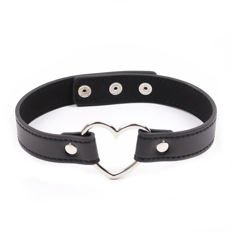 Kvinnors Punk Heart Black Choker