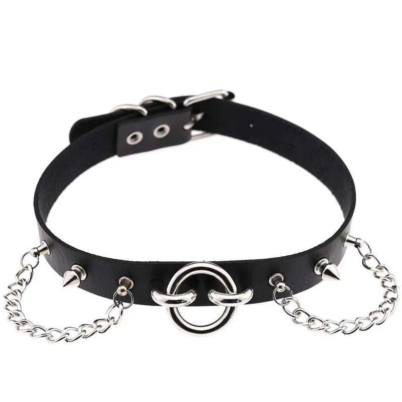 Kvinnors Punk Nit Choker Med Kedjor