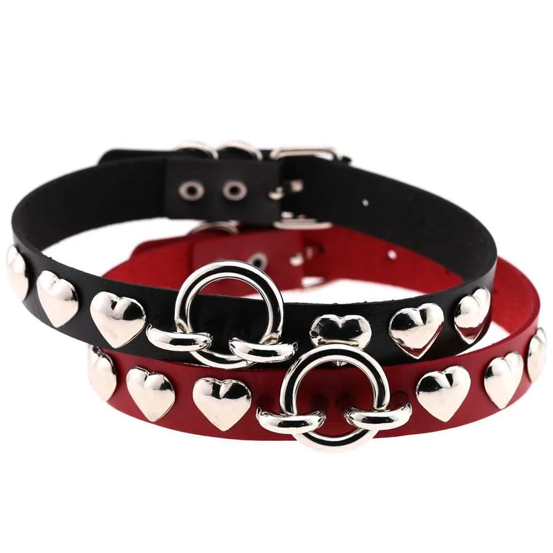 Punk Heart Rivet Choker för kvinnor