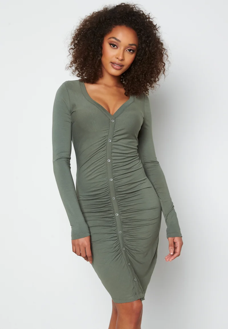 Larissa ruched button dress