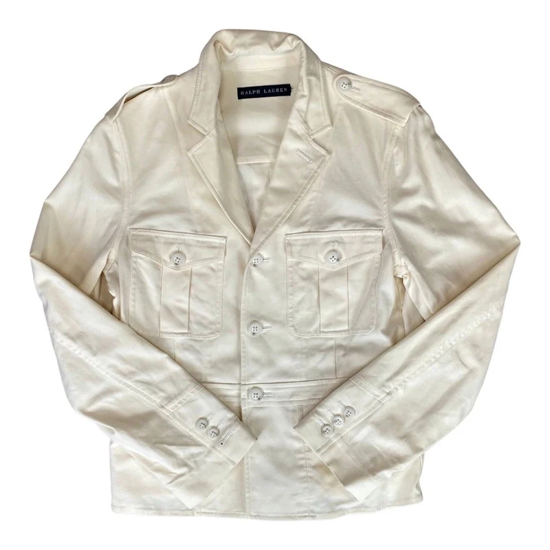 Vintage 90s 00s Cream Ralph Lauren Tailored Style Blazer Jacket 8 10 S