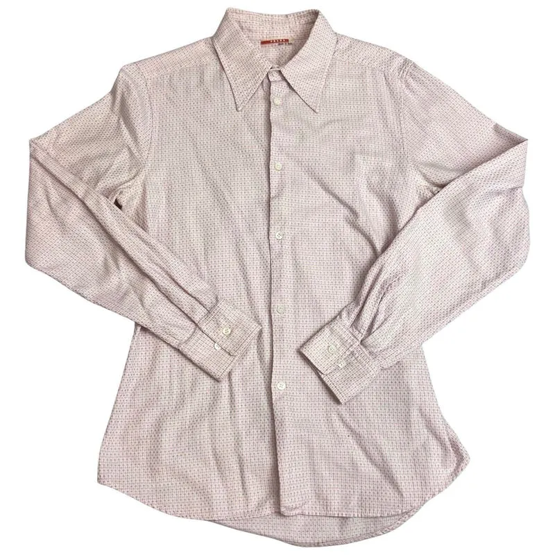 Vintage 90s 00s Pink White Prada Red Label Button Down Shirt S