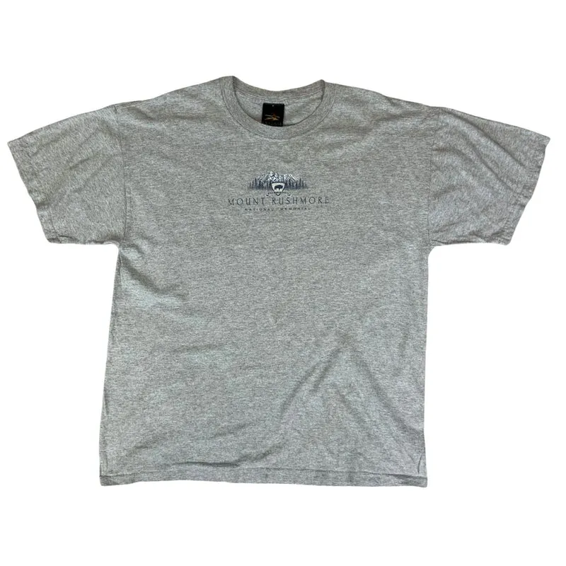 Vintage 90s Grey Mount Rushmore National Memorial Destination Tourist Tee L