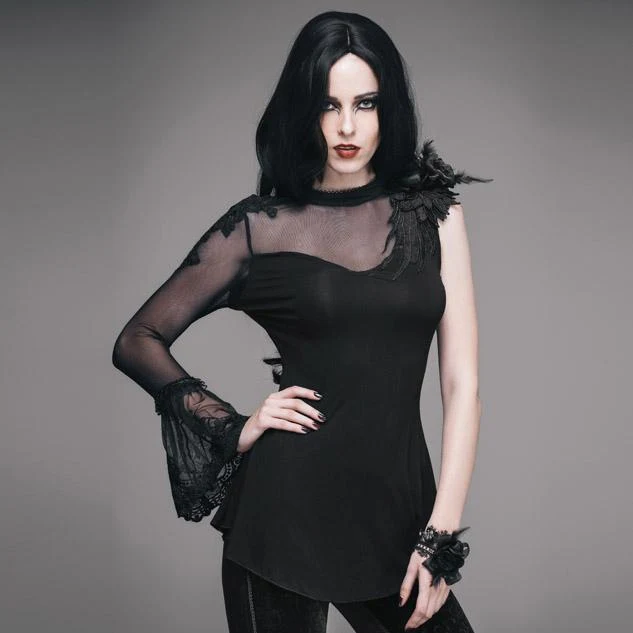 Goth enärmad topp för kvinnor