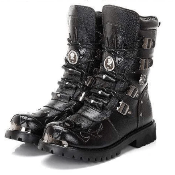 Herr Militär Multi Spänne Boots Herr Martin Boots Cowboy Boots