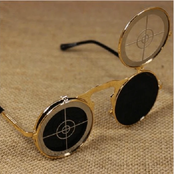 Steampunk Flip Up Bullseye Target Solglasögon för män