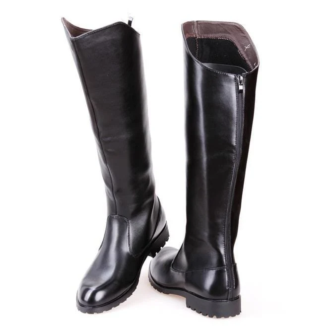 Mäns Vanlig Toe Back Zip Martin Boots Herr Ridstövlar