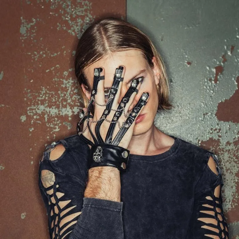 Goth-armband för män med fingerförlängningar