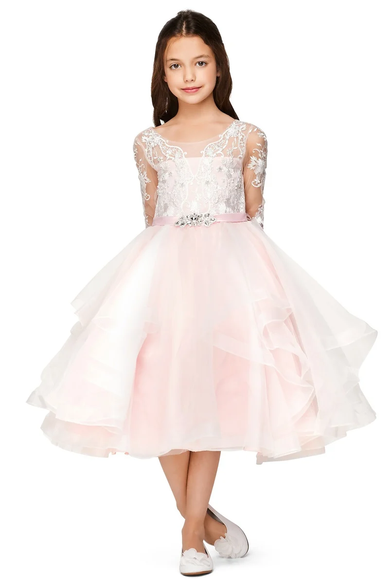 Lace Bodice A-Line Girl Party Dress från Cinderella Couture USA AS5075N