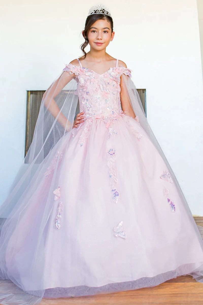 Cinderella Couture USA AS8075 Blommig Off Shoulder Mini Quince