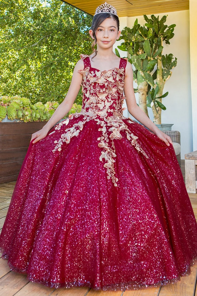 Cinderella Couture USA AS8046 Broderade 3D-fjärilar Mini Quince
