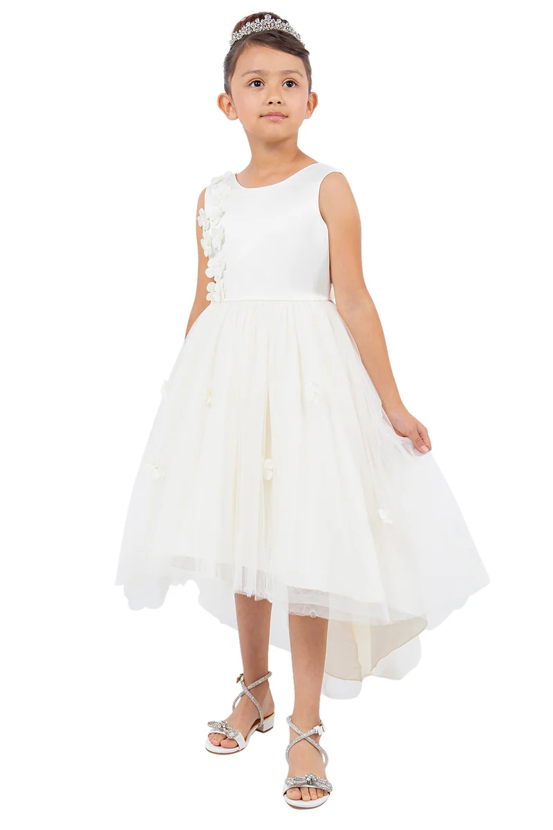 Vacker ärmlös mjuk tyll Flower Girl Dress från Cinderella Couture USA AS9136
