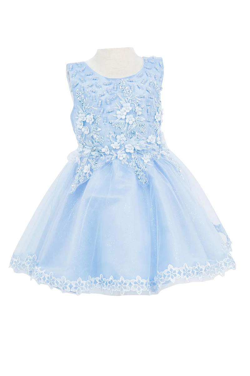 3D blommig mjuk tyll babyklänning från Cinderella Couture USA AS9148B