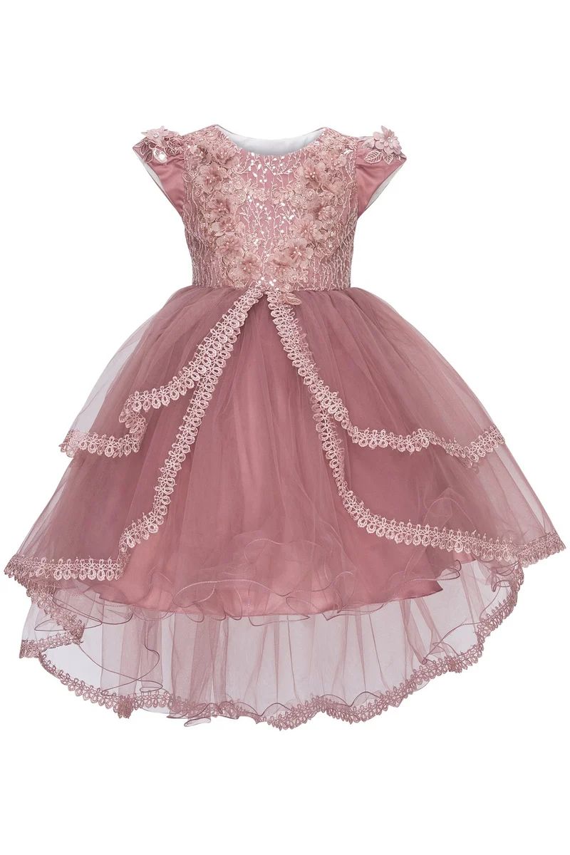 Flower Girl-klänning med paljettmössa från Cinderella Couture USA AS9123