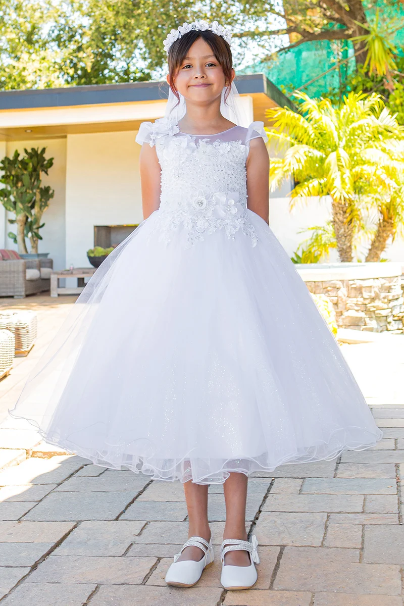 Båturringning Kristall Tyll Flickklänning från Cinderella Couture USA AS2019