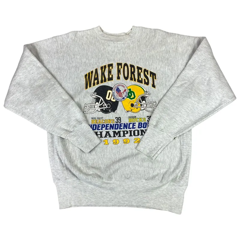 Vintage 1992 Grey Wake Forest Deacons Independence Bowl Crewneck Sweater XL