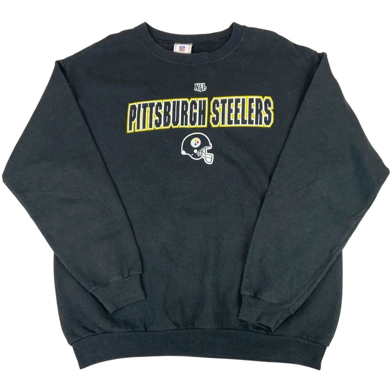 Vintage 90's Black Pittsburgh Steelers NFL Crewneck Sweater Large