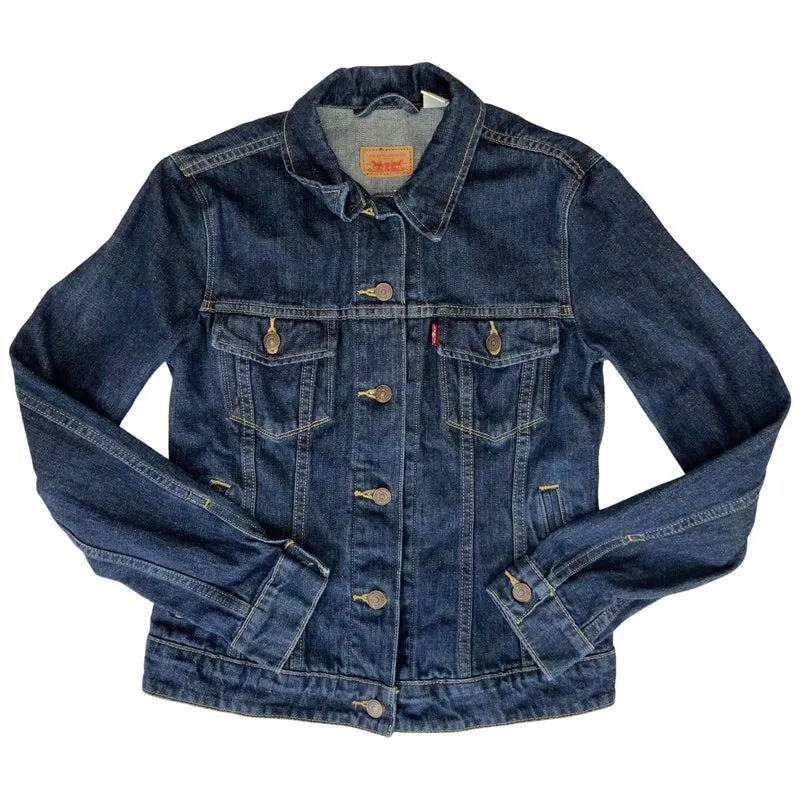 VTG LEVIS FOR GIRLS TYPE 3 TRUCKER JACKET RED TAB ROCKABILLY SMALL SIZE 4-6