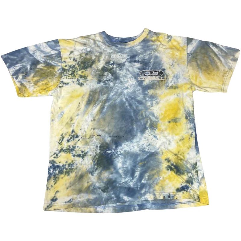 Y2k Multi-Coloured Yellow & Blue O'Neill Surf Wear Graphic T-Shirt XXL