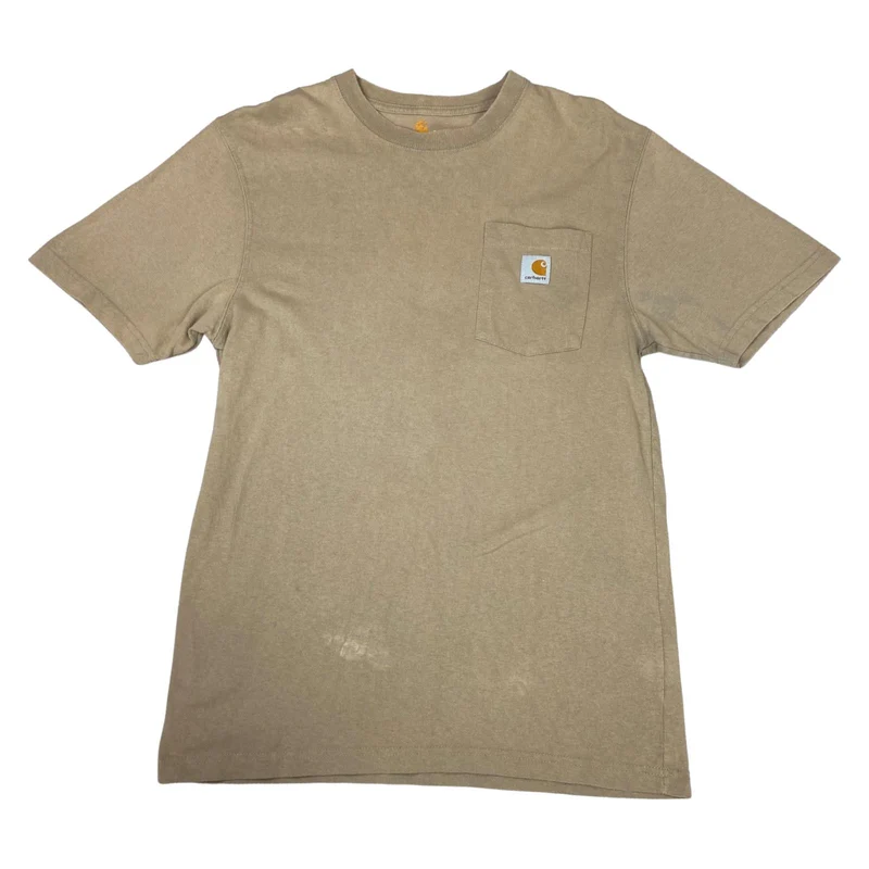 Y2k Beige Carhartt Pocket Tee Short Sleeve T-Shirt Medium
