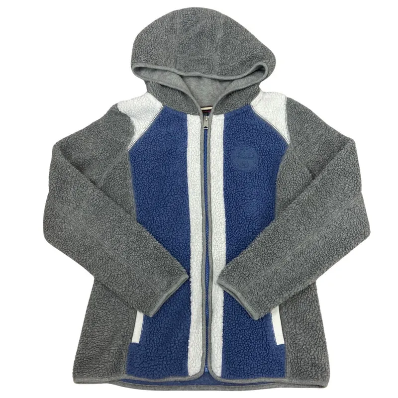 Preloved 00s 2010s Grey Blue Napapijri Fleece Jumper Sweater Jacket Zip-Up S