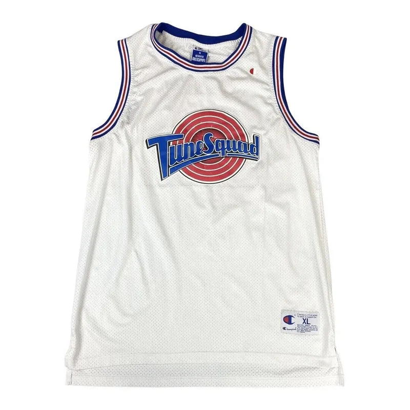 White Champion Tune Squad Space Jam Bill Murray #22 Mesh Basketball Jersey XL