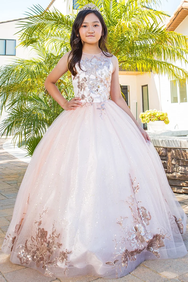 Cinderella Couture USA AS5118 Glitter Tyll Mini Quince Klänning