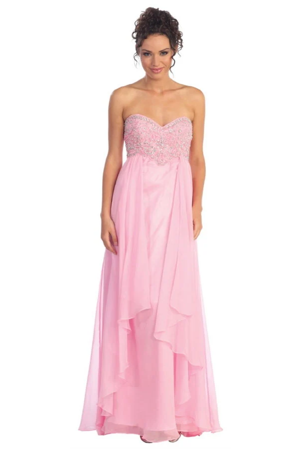 Chiffong Strapless Sweetheart Neckline Klänning från Elizabeth K - GL1061