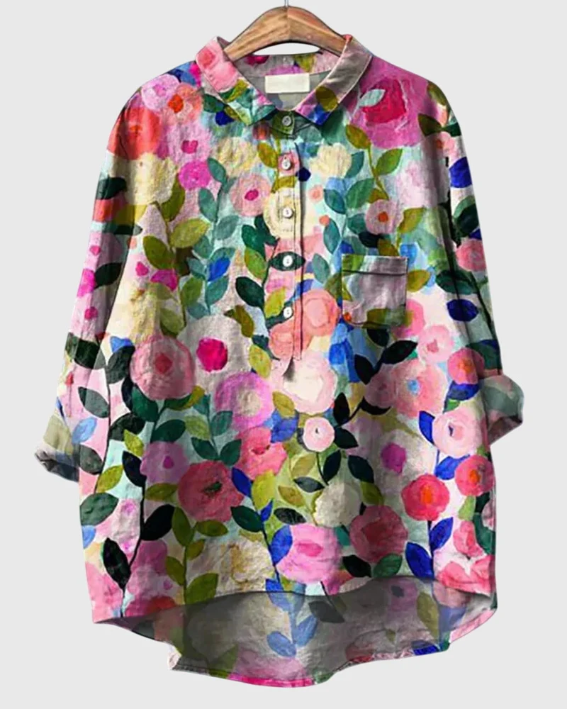 Valeria - Blus med Blommönster